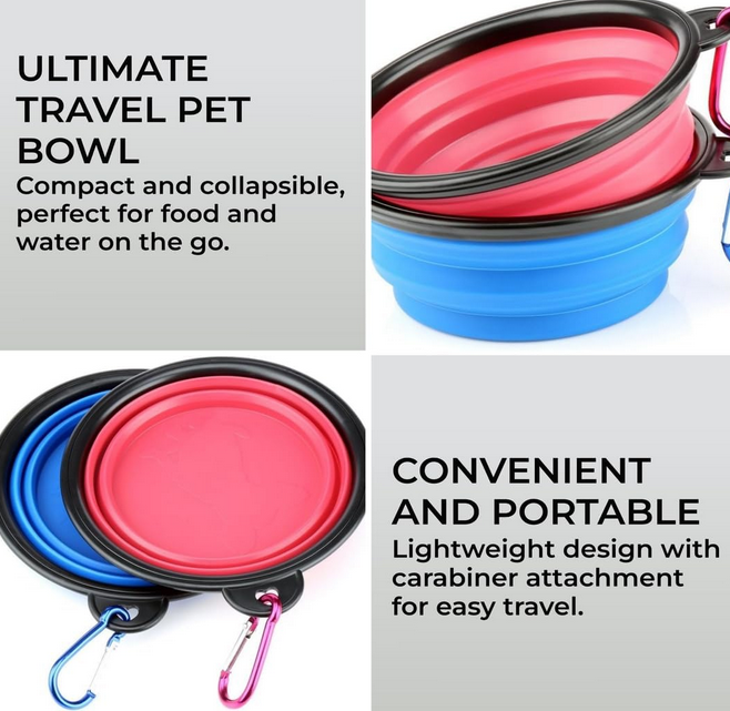 Portable & Foldable Silicone Bowls for Dogs and Cats – Ideal for Travel