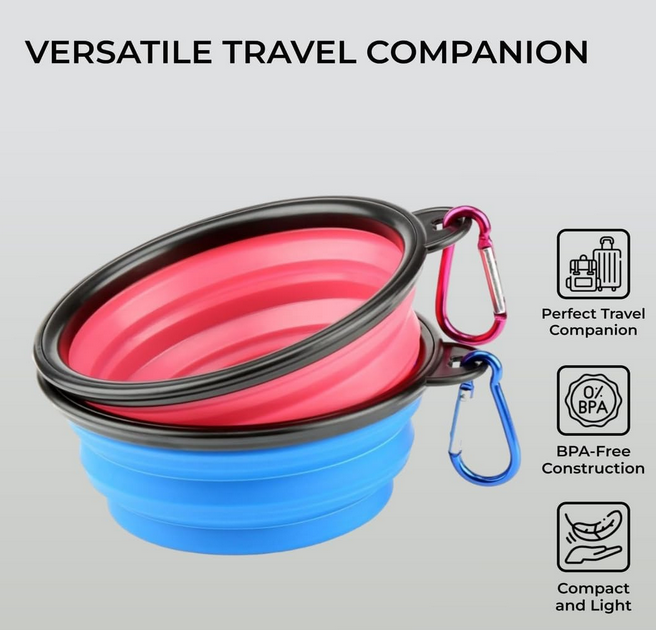 Portable & Foldable Silicone Bowls for Dogs and Cats – Ideal for Travel
